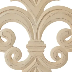 Kirkland's Home Off-White Distressed Fleur De Lis Wall Decoration- Wall Plaques