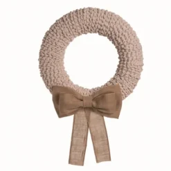 Kirkland's Home Off-White Foam Textured Wreath With Burlap Bow- Wreaths