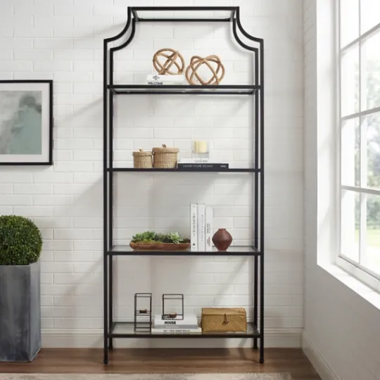Kirkland's Home Oil-Rubbed Bronze 4-Tier Glass Ashlee Etagere- Cabinets & Sideboards