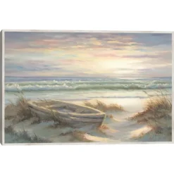 Kirkland's Home Old Rowboat On The Shore Framed Canvas Art Print- Framed Art
