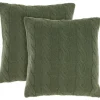 Kirkland's Home Olive Cable Knit Throw Pillows, Set Of 2- Pillows