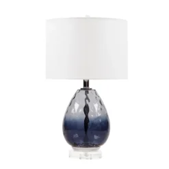 Kirkland's Home Ombre Blue Glass Teardrop Table Lamp- Table Lamps