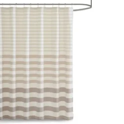 Kirkland's Home Ombre Gray Stripe Yarn Dyed Shower Curtain- Shower Curtains