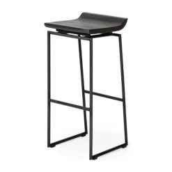 Kirkland's Home Onyx Modern Metal Curve Seat Bar Stool- Bar Stools & Counter Height Stools