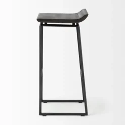 Kirkland's Home Onyx Modern Metal Curve Seat Bar Stool- Bar Stools & Counter Height Stools