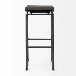 Kirkland's Home Onyx Modern Metal Curve Seat Bar Stool- Bar Stools & Counter Height Stools