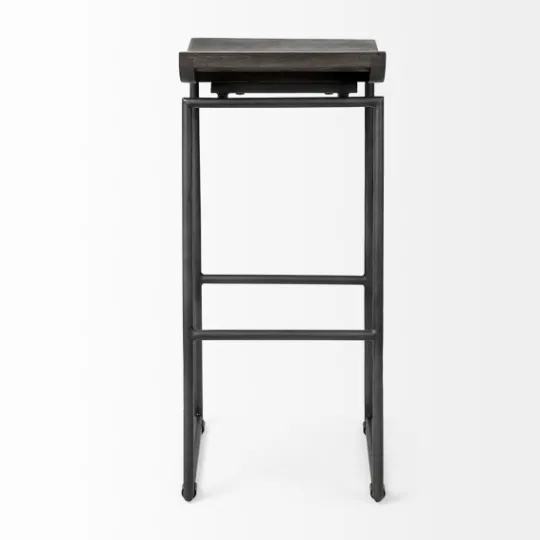 Kirkland's Home Onyx Modern Metal Curve Seat Bar Stool- Bar Stools & Counter Height Stools