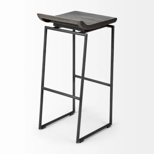 Kirkland's Home Onyx Modern Metal Curve Seat Bar Stool- Bar Stools & Counter Height Stools