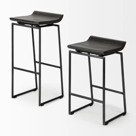 Kirkland's Home Onyx Modern Metal Curve Seat Bar Stool- Bar Stools & Counter Height Stools