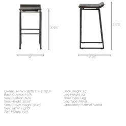 Kirkland's Home Onyx Modern Metal Curve Seat Bar Stool- Bar Stools & Counter Height Stools