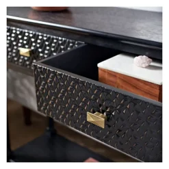Kirkland's Home Onyx Raised Texture Diamond Console Table- Console Tables