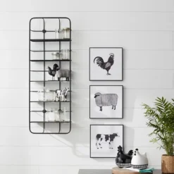 Kirkland's Home Onyx Squared Iron Grid Wall Shelves- Shelves