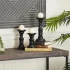 Kirkland's Home Onyx Turned Wood 3-Pc. Candle Holder Set- Candle Holders
