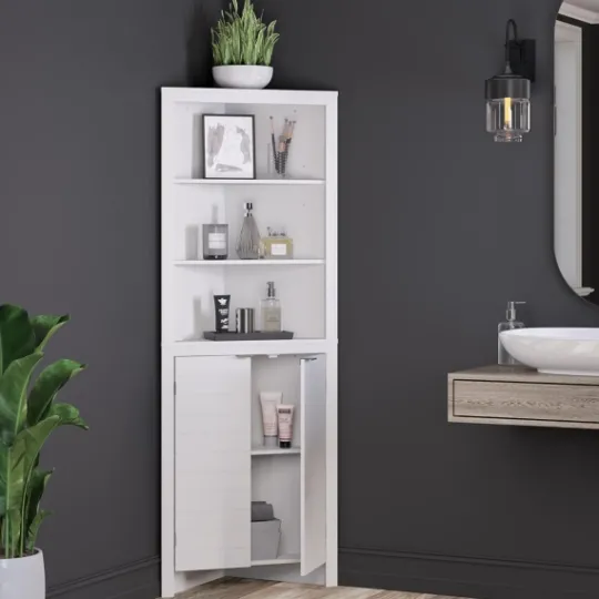 Kirkland's Home Open Shelf Corner Cabinet- Cabinets & Sideboards