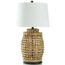 Kirkland's Home Open Weave Water Hyacinth Table Lamp- Table Lamps