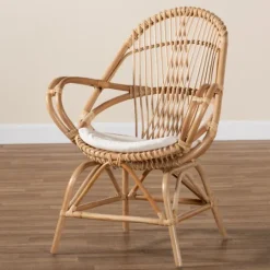 Kirkland's Home Open Woven Rattan Accent Chair- Accent Chairs