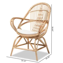 Kirkland's Home Open Woven Rattan Accent Chair- Accent Chairs