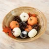 Kirkland's Home Orange And Buffalo Check Mini Pumpkin Filler- Bowl Filler