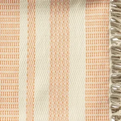 Kirkland's Home Orange And White Stripes Cotton Throw- Blankets & Throws