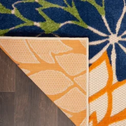 Kirkland's Home Orange Bright Floral Burst Outdoor Area Rug, 7X10- Outdoor Rugs