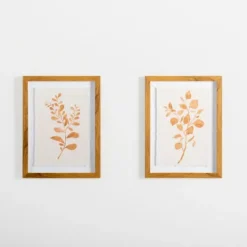 Kirkland's Home Orange Leaves Ii Deckled Framed Art Print- Framed Art