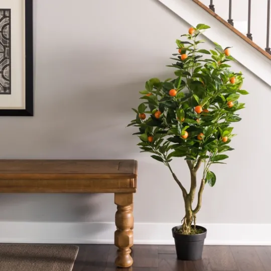 Kirkland's Home Orange Tree In Black Planter, 48 In.- Trees & Topiaries