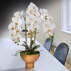 Kirkland's Home Orchid Arrangement In Gold Pot, 25 In.- Arrangements & Greenery