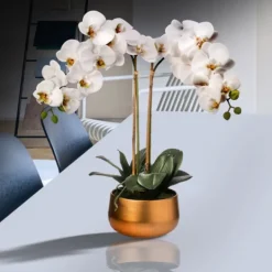 Kirkland's Home Orchid Arrangement In Gold Pot, 22 In.- Arrangements & Greenery