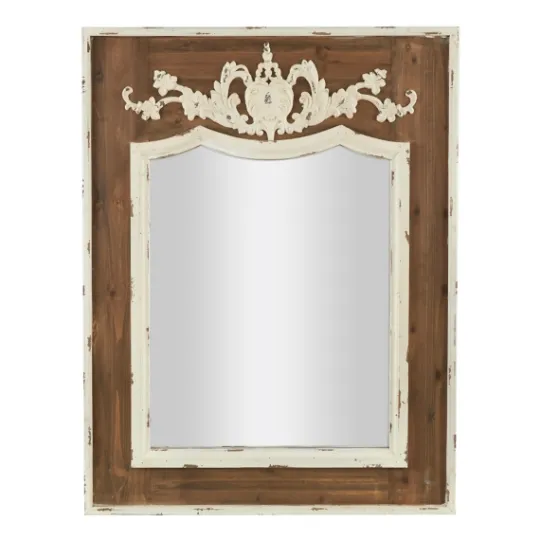 Kirkland's Home Ornate Antique White Wood Wall Mirror- Decorative Mirrors