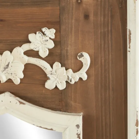 Kirkland's Home Ornate Antique White Wood Wall Mirror- Decorative Mirrors