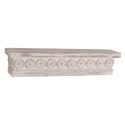 Kirkland's Home Ornate Farmhouse Wooden Wall Shelf, 28 In.- Shelves