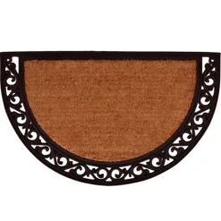 Kirkland's Home Ornate Scroll Coir And Rubber Half Circle Doormat- Doormats