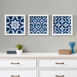 Kirkland's Home Ornos Medallion Tiles Wall Plaques, Set Of 3- Wall Plaques