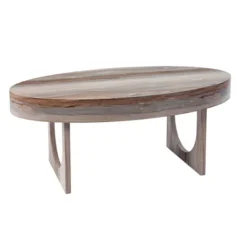 Kirkland's Home Oval Marbled Wood Coffee Table- Coffee Tables