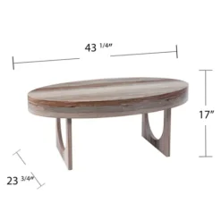 Kirkland's Home Oval Marbled Wood Coffee Table- Coffee Tables