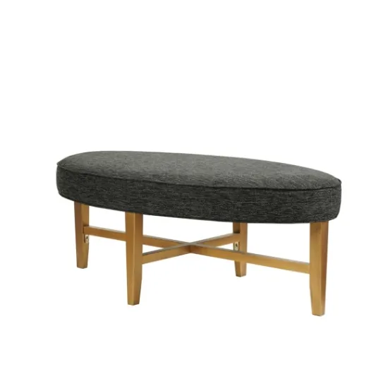 Kirkland's Home Oval Upholstered Welt Edge Ottoman- Benches & Ottomans