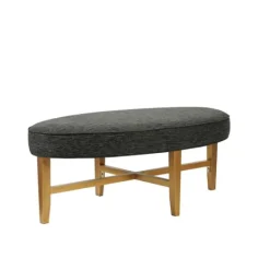 Kirkland's Home Oval Upholstered Welt Edge Ottoman- Benches & Ottomans