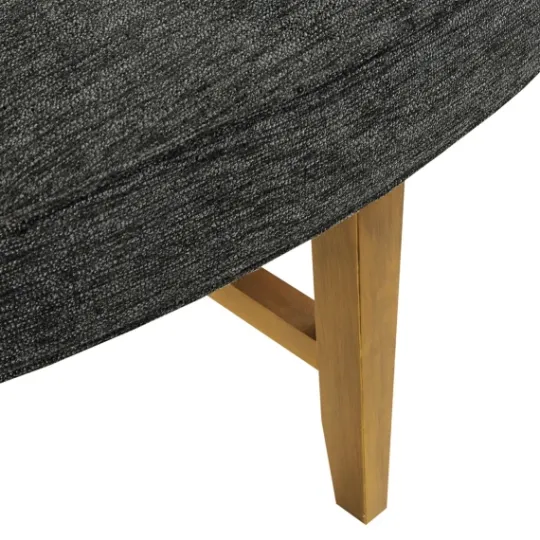 Kirkland's Home Oval Upholstered Welt Edge Ottoman- Benches & Ottomans