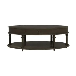 Kirkland's Home Oval Wood 2-Tier Coffee Table- Coffee Tables
