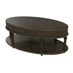 Kirkland's Home Oval Wood 2-Tier Coffee Table- Coffee Tables