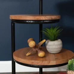 Kirkland's Home Overlapping Acacia Wood Side Table- Accent & End Tables