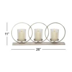 Kirkland's Home Overlapping Halo Hurricane Candle Runner- Candle Holders