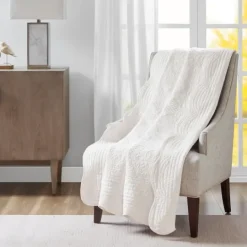 Kirkland's Home Oversized Quilted Scalloped Edge Throw- Blankets & Throws