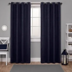 Kirkland's Home Oxford Navy Thermal Curtain Panel Set, 84 In.- Curtains & Drapes