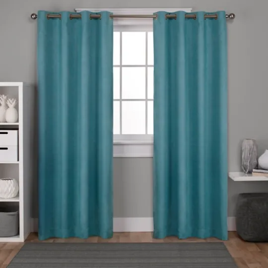 Kirkland's Home Oxford Teal Thermal Curtain Panel Set, 84 In.- Curtains & Drapes