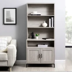 Kirkland's Home Pale Wooden Willow Storage Bookcase- Bookshelves
