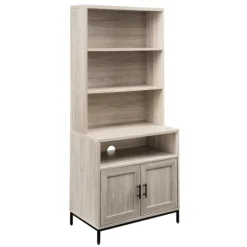 Kirkland's Home Pale Wooden Willow Storage Bookcase- Bookshelves