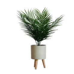 Kirkland's Home Palm Arrangement In Tan Footed Pot- Arrangements & Greenery