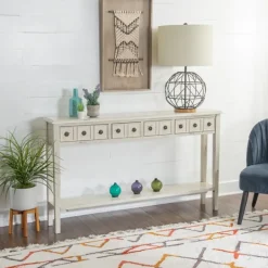 Kirkland's Home Paloma Cream 4-Drawer Console Table- Console Tables