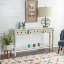 Kirkland's Home Paloma Cream 4-Drawer Console Table- Console Tables